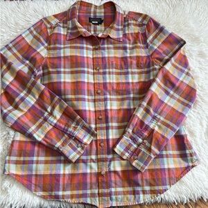 Pendleton women plaid button up shirt size L petite